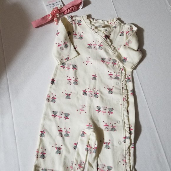 Gymboree Kitty Ballerina 0-3 Month NWT Romper & Headband. - Picture 1 of 3